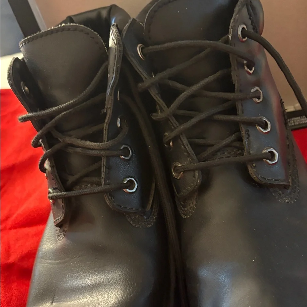 Children’s Black Leather Lace-Up waterproof Boots 2 1/2